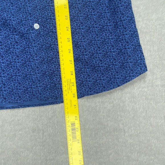 Topman Shirt Mens Size Small Floral Blue Long‎ Sleeves Button Down - Picture 9 of 13